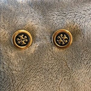 Black and gold Tory Burch earrings